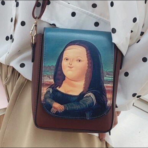 Handbags - Botero Mona Lisa Art Crossbody Bag Handbag